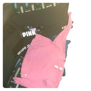 PINK LOUNGE SHIRT WITH PINK HIGH WAISTED LEGGINGS